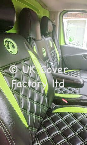 Van Seat Covers For Vauxhall Vivaro Made with Logo 11A28VX© Limegreen