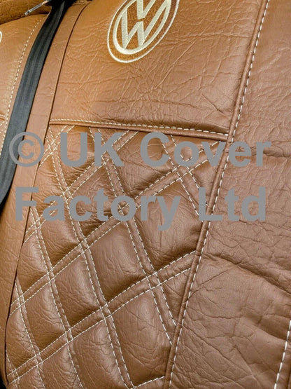 Van Seat Covers For VW ID Buzz Made with Logo 11A9VW Brown