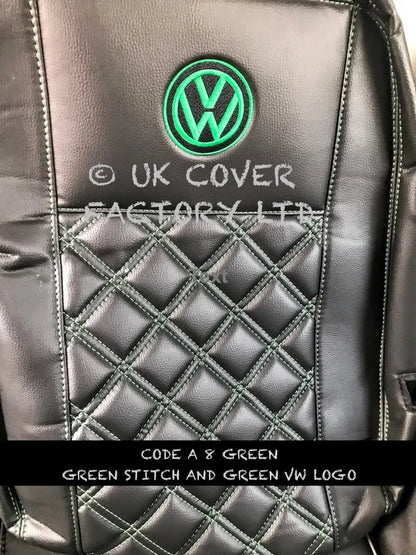 Van Seat Covers For VW ID Buzz Made with Logo 11A8VW Green