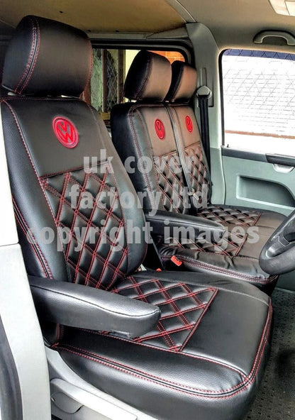 Van Seat Covers For VW ID Buzz Made with Logo 11A3VW Red