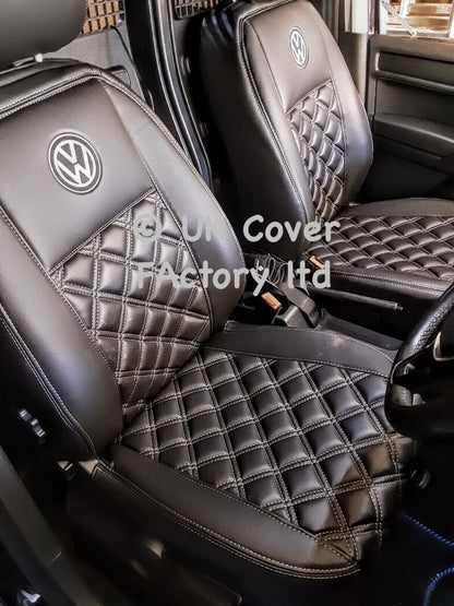 Van Seat Covers For VW Caddy Made with Logo 11A2VW Grey