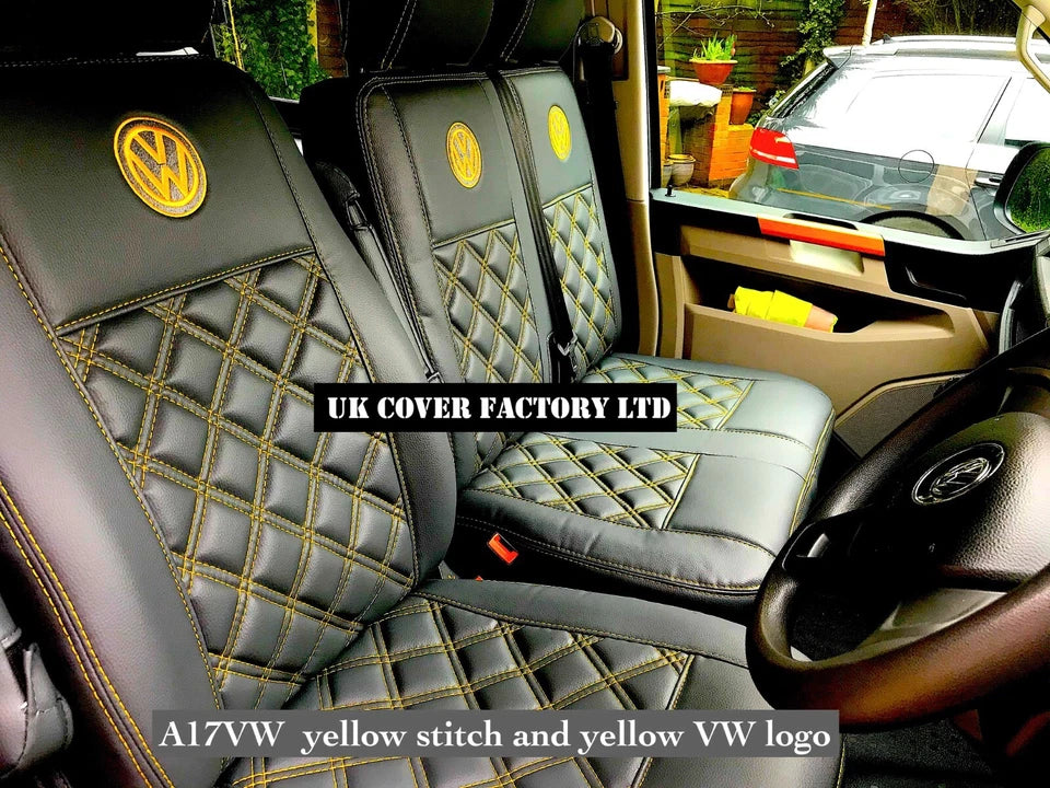 Van Seat Covers For VW ID Buzz Made with Logo 11A17VW Yellow