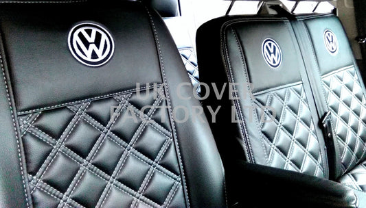 Van Seat Covers For VW Transporter Made with Logo 11A2VW Grey