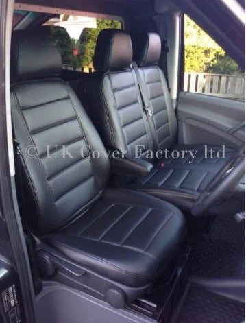 VAN SEAT COVERS FOR VW TRANSPORTER T5 T6 PREMIUM BINARY QUILT DESIGN