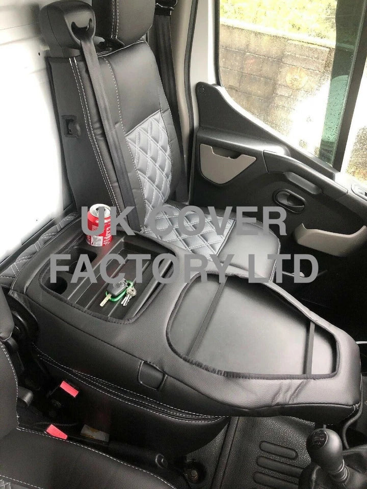Van Seat Covers For Renault Master Made with Logo 11A2 No Logo Black & Grey