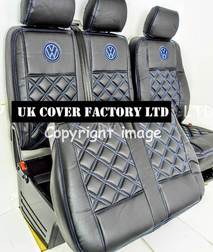 Van Seat Covers For VW ID Buzz Made with Logo 11A4VW Blue