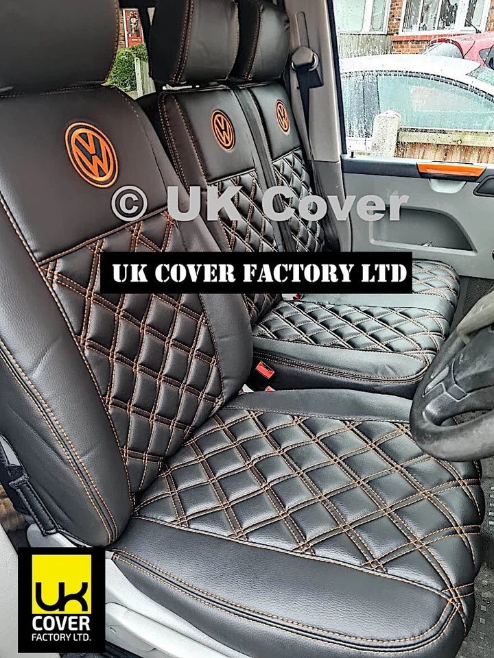 Van Seat Covers For VW ID Buzz Made with Logo 11A19VW Orange