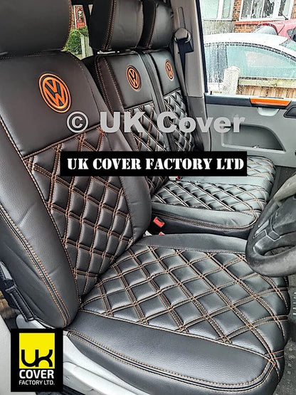 Van Seat Covers For VW ID Buzz Made with Logo 11A19VW Orange