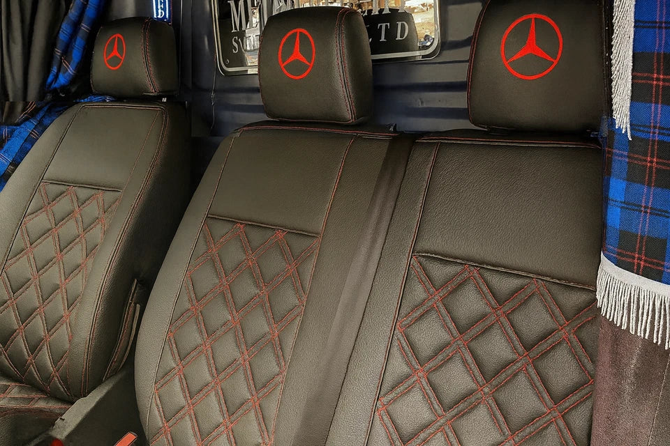 Van Seat Covers For Mercedes Sprinter Made with Logo 11A3MER© Red