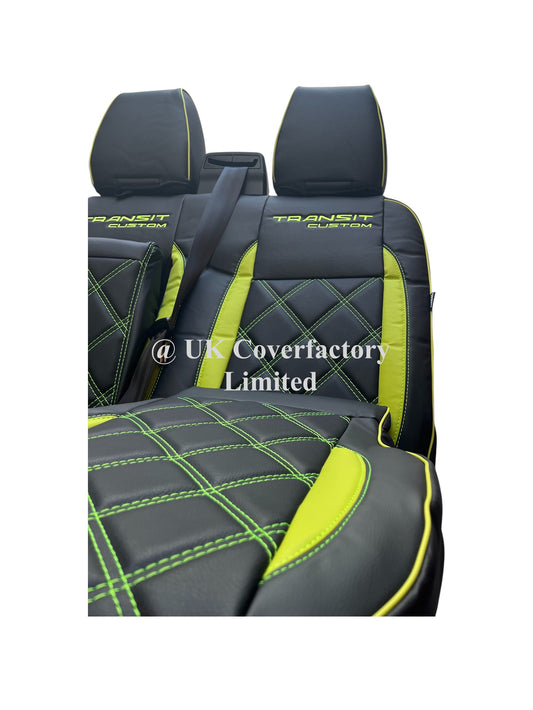 Van Seat Covers For Transit Custom/MK8 Made with Transit Custom 1A28PPTC Limegreen