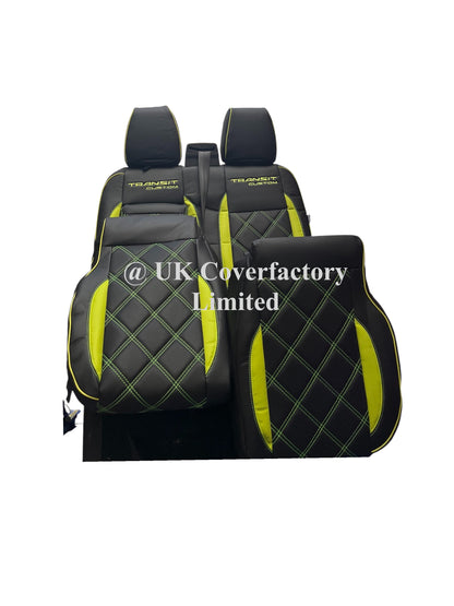 Van Seat Covers For Transit Custom/MK8 Made with Transit Custom 1A28PPTC Limegreen