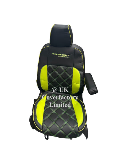 Van Seat Covers For Transit Custom/MK8 Made with Transit Custom 1A28PPTC Limegreen