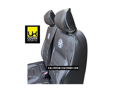 Van Seat Covers For VW Transporter Made with Logo 11A821VW Grey